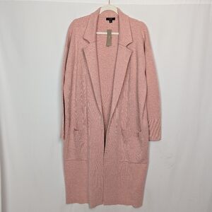 NWT J.Crew sz. M Ella in Heather Blossom Pink Open-Front Sweater Blazer Cardigan